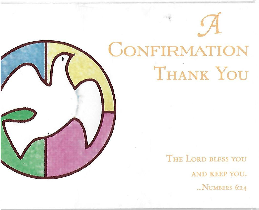a confirmation thank you card