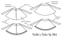 Bentlee's Button-Up Skirt Sizes 2T to 14 Girls PDF Pattern