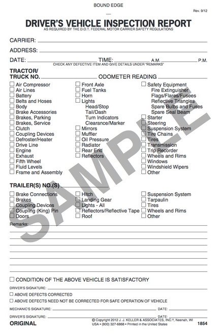 daily vehicle inspection report