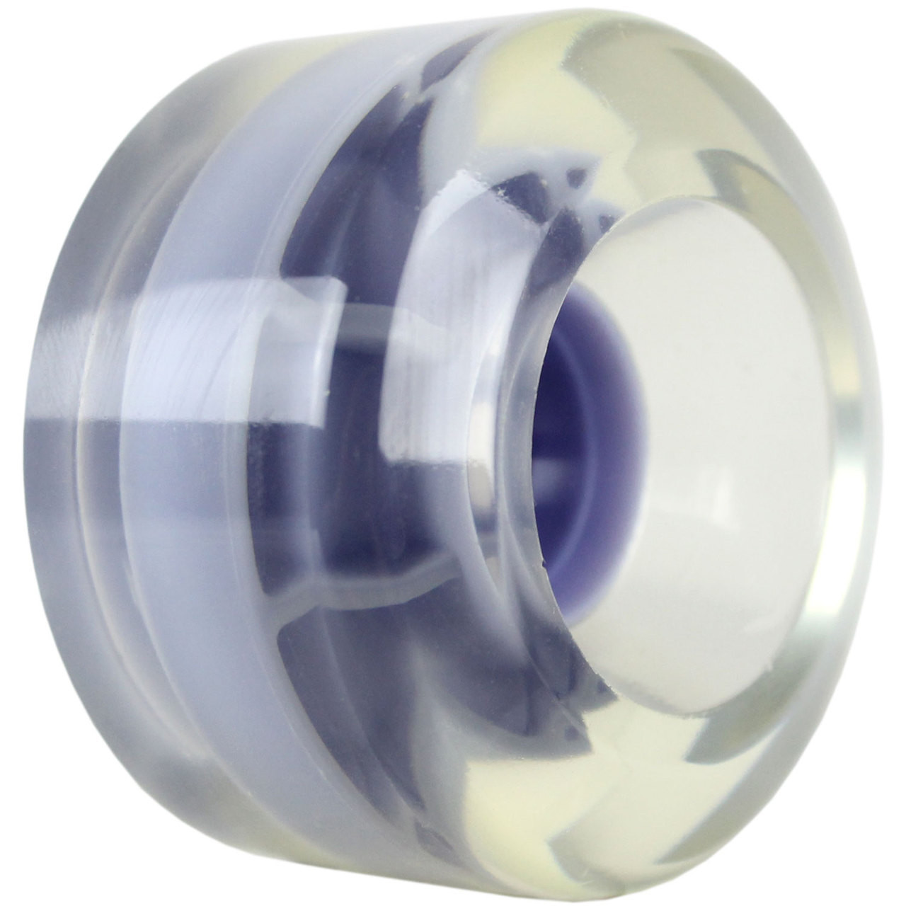 65mm Smooth Clear W/ Purple Hub USA Wheel 78A - Keystone Skate Supply