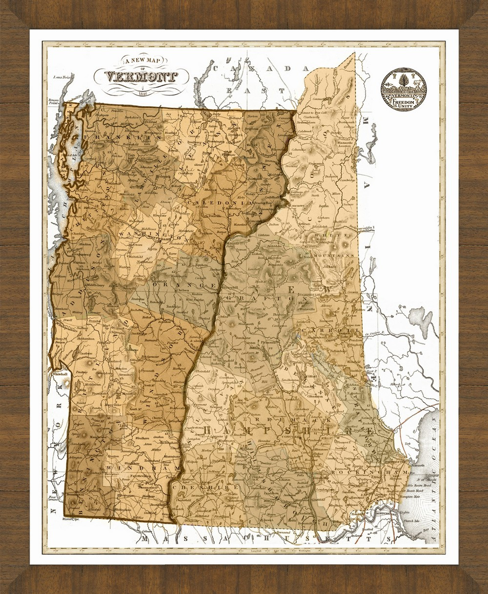 old-map-of-vermont-a-great-framed-map-that-s-ready-to-hang