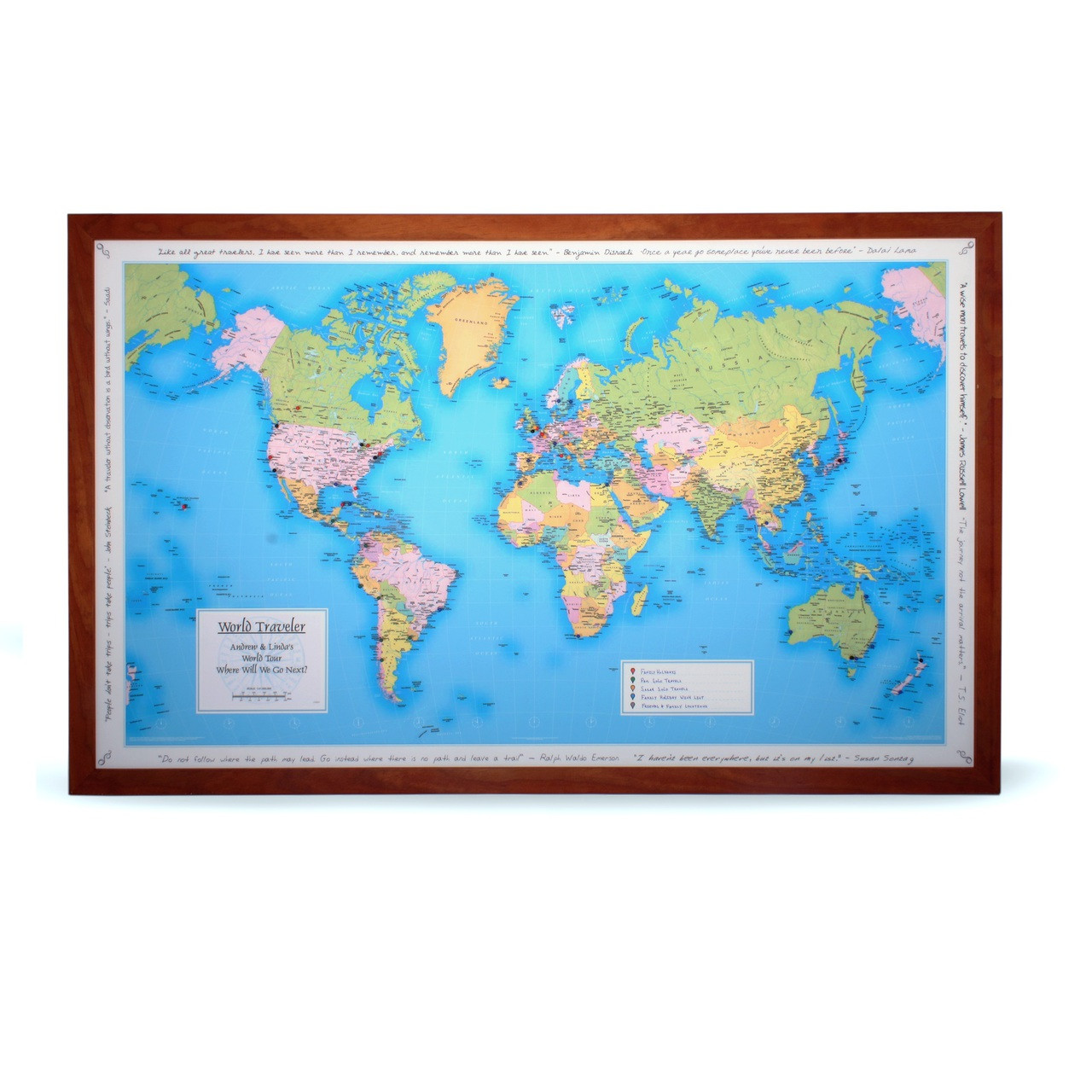 personalized travel map with pins