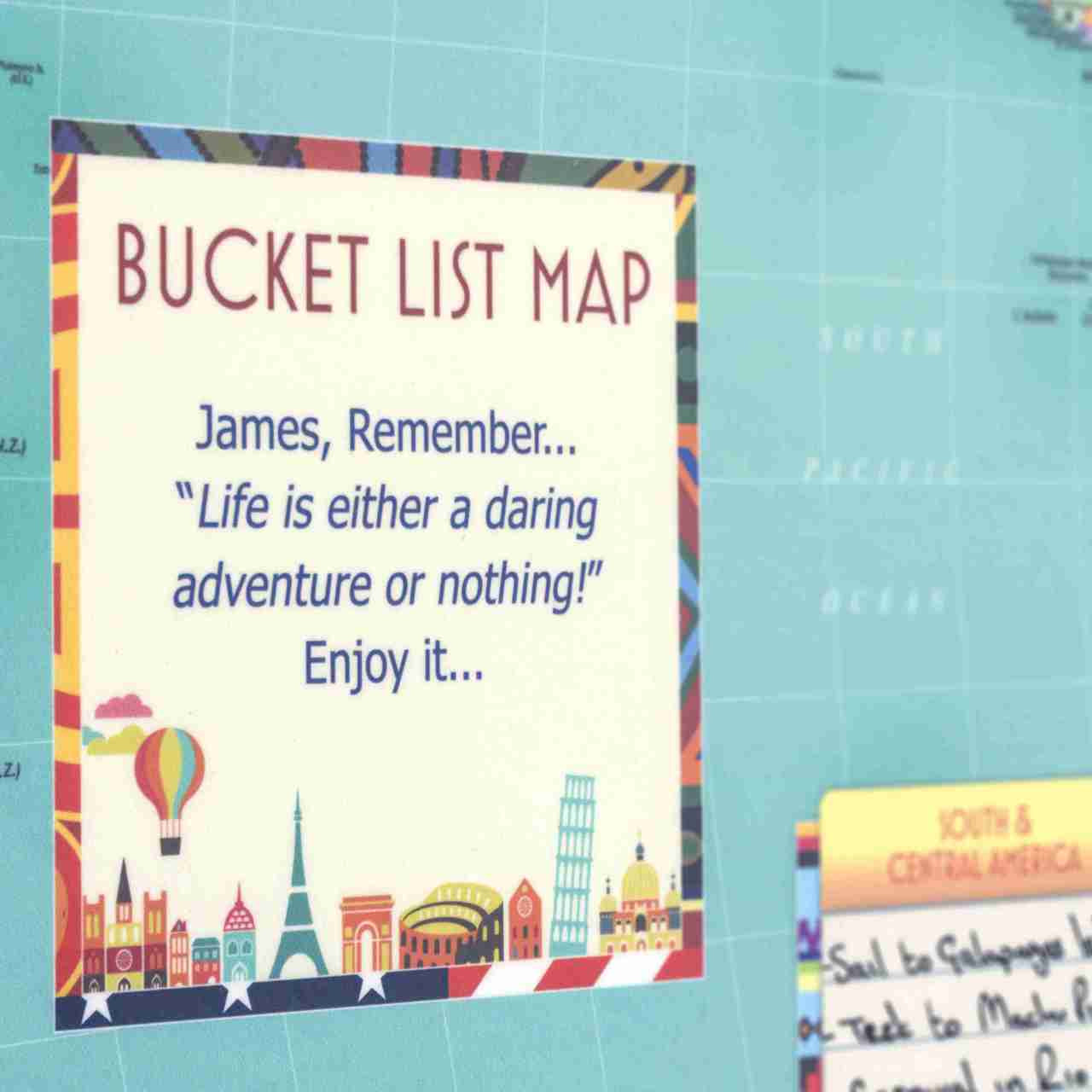 Bucket List World Travel Map keeps track of your dreams