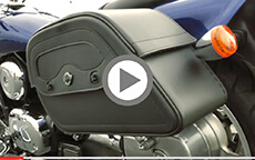 Vikingbags Lamellar Large Leather Shock Cutout motorcycle Saddlebags