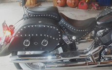 Tony Pockets Hericks' Yamaha V Star w/ Charger Studded Motorcycle Saddlebags