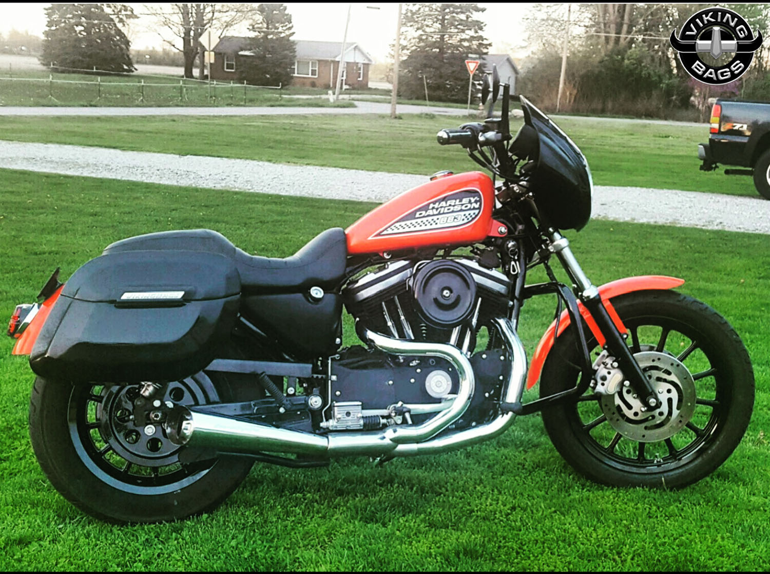 Custom Acces Vintage Saddlebags Harley Davidson Sportster 883 2009-18 —  Motorcycle Performance Store