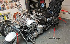 Randy Mackee's '13 Yamaha w/ Concord Studded Motorcycle Saddlebags