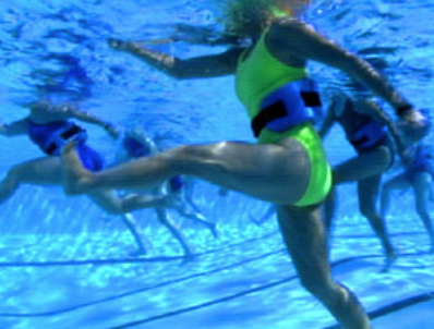 WaterGym Water Aerobics mimics cross country ski moves WaterGym Water Aerobics mimics cross country ski moves
