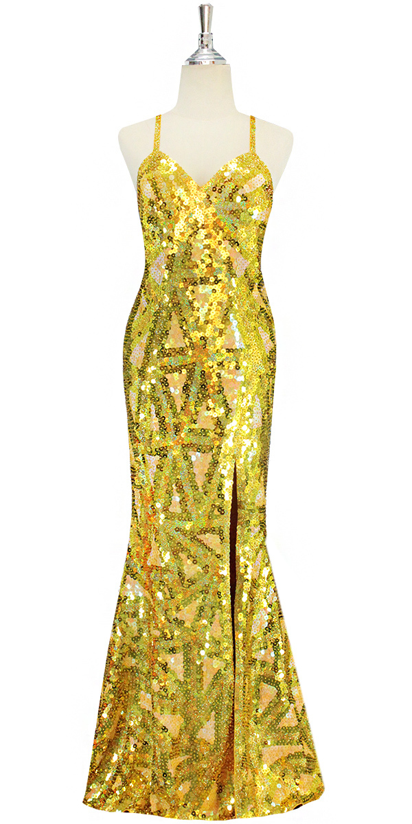 Long Dress | Handmade Swirl Pattern | 10mm Flat Sequin Spangles ...