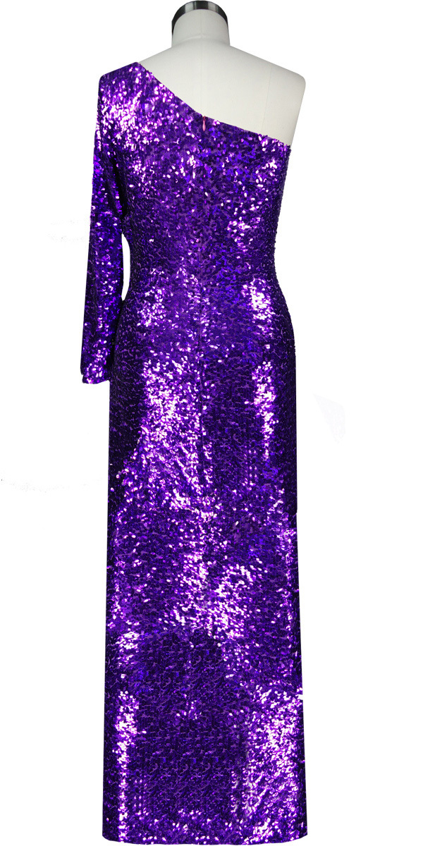 Long Dress | One-color | Metallic Purple Sequin Spangles Fabric | One ...