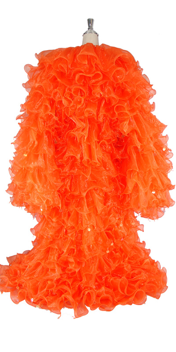 Long Organza Coat | Orange Organza Ruffles | Highlight Sequins ...