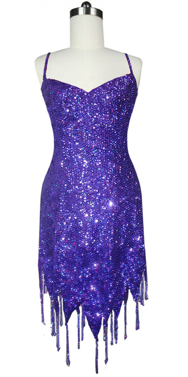 Short Beaded Hemline Dress | 8mm Round Sequin Spangles | Hologram ...