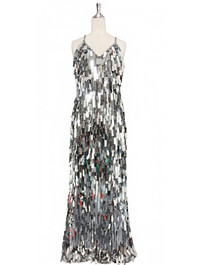 Long Dress | Handmade | Paillette Rectangle Sequin Spangles | Emerald ...