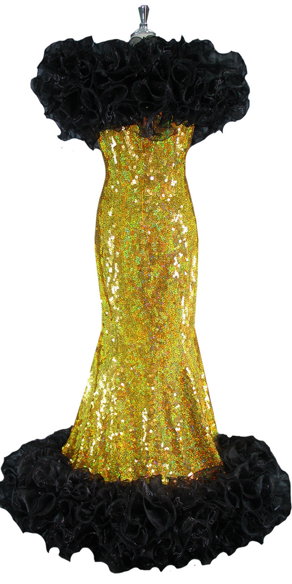 black gold sequin gown