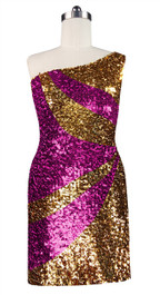 Long Dress | One-color | Metallic Gold Sequin Spangles Fabric | One ...