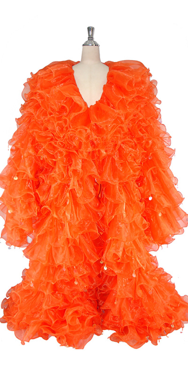 Long Organza Coat | Orange Organza Ruffles | Highlight Sequins ...
