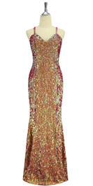 A long handmade sequin dress, in iridescent 8mm cupped sequins with ...