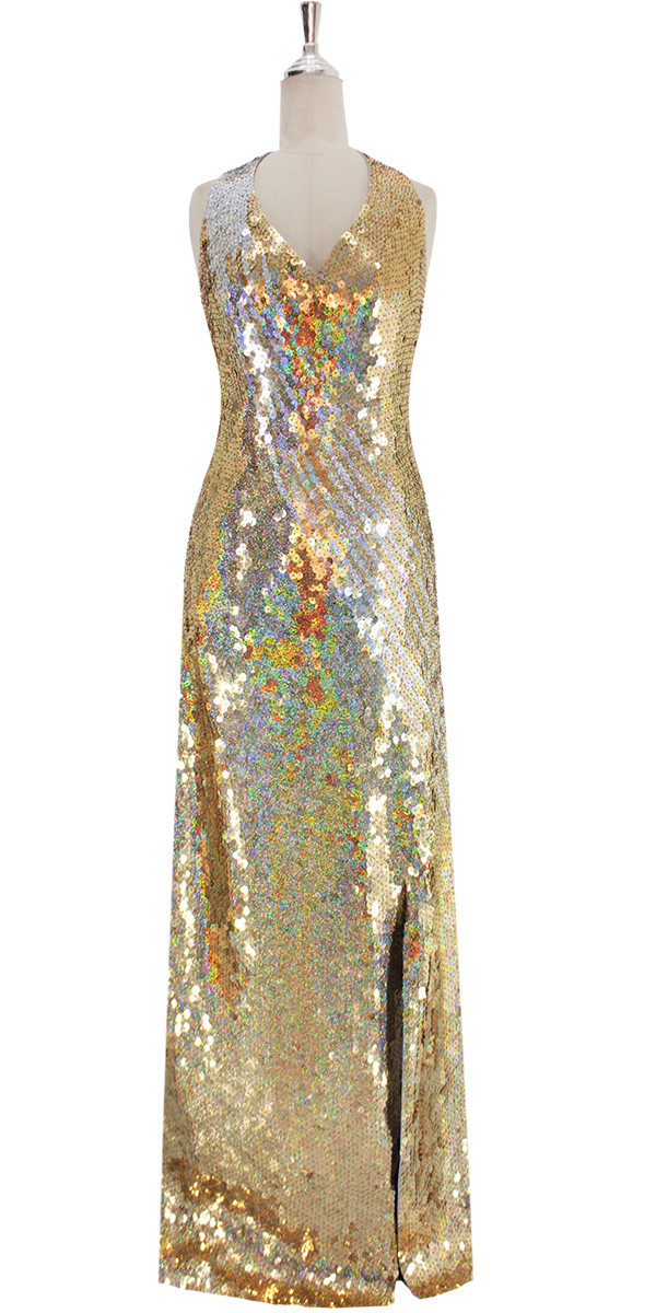 Long handmade sequin dress