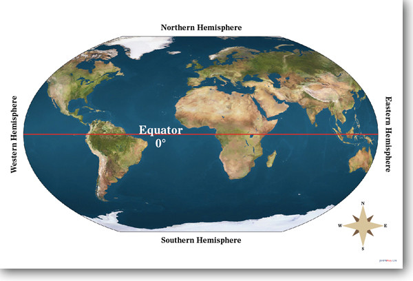 Экватор на географической карте