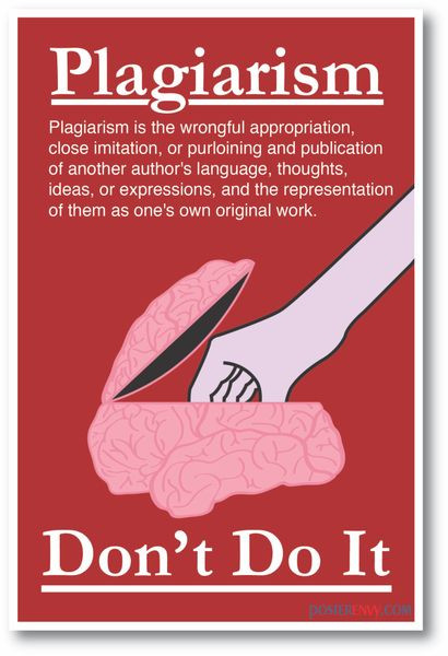 Plagerism - Don't Do It! - NEW Classroom Cautionary POSTER - PosterEnvy.com
