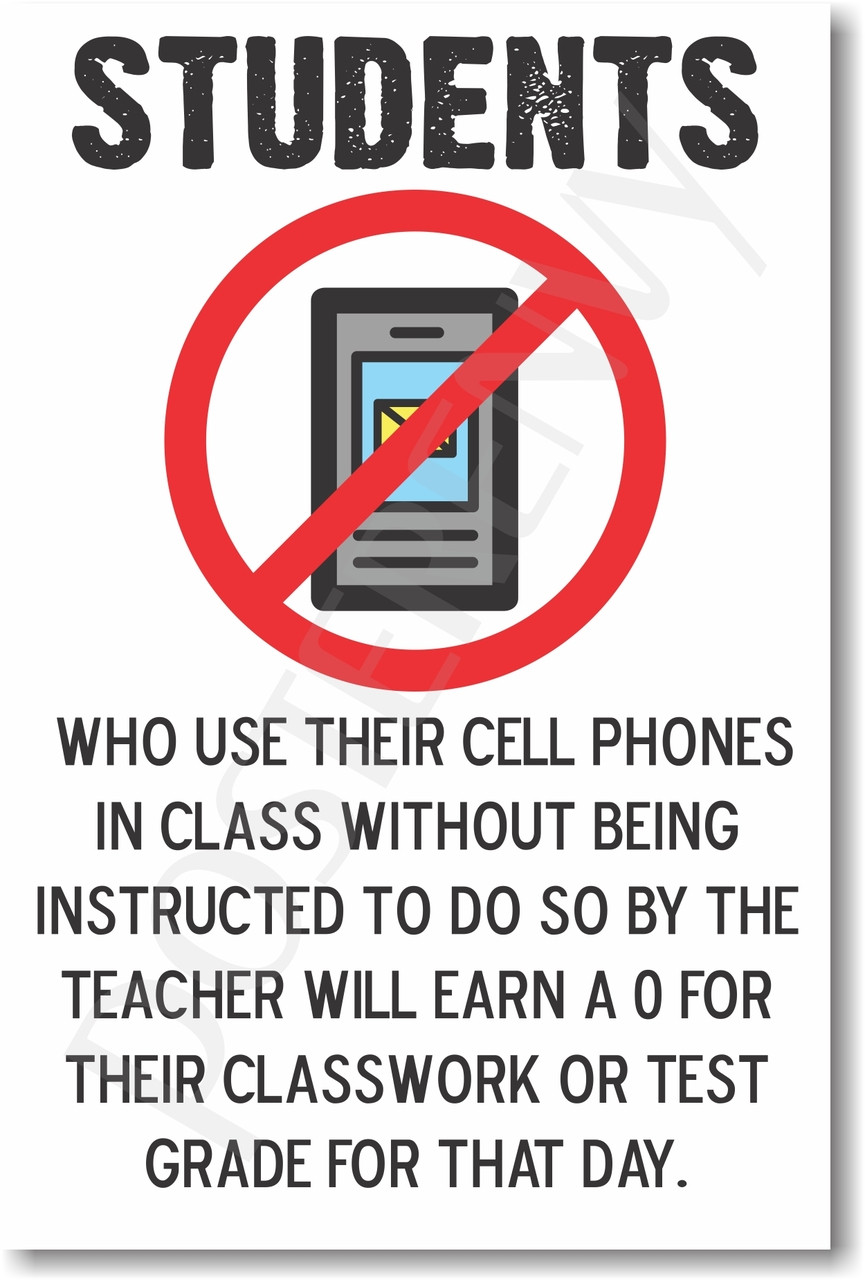 students-who-use-their-cell-phones-in-class-new-classroom-poster-cm939