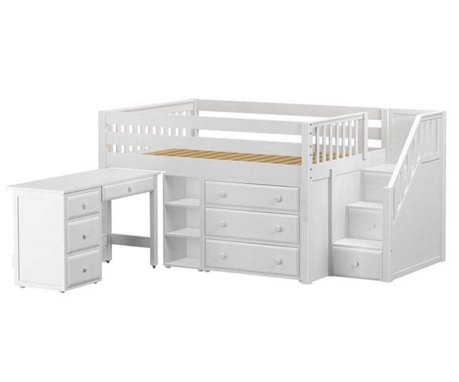 bunk bed with desk stairs