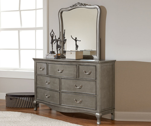 Kensington Silver Finish Seven Drawer Dresser 30500 NE Kids Kensington 7 Drawer Dresser Antique Silver | NE Kids Furniture | NE30500 - Kensington Silver Finish Seven Drawer Dresser 30500 NE Kids