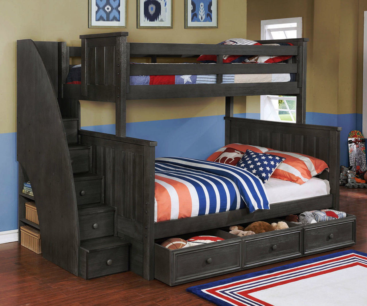 Twin Over Full Futon Bunk Bed With Mattress : Cinnamon Twin Over Full ...