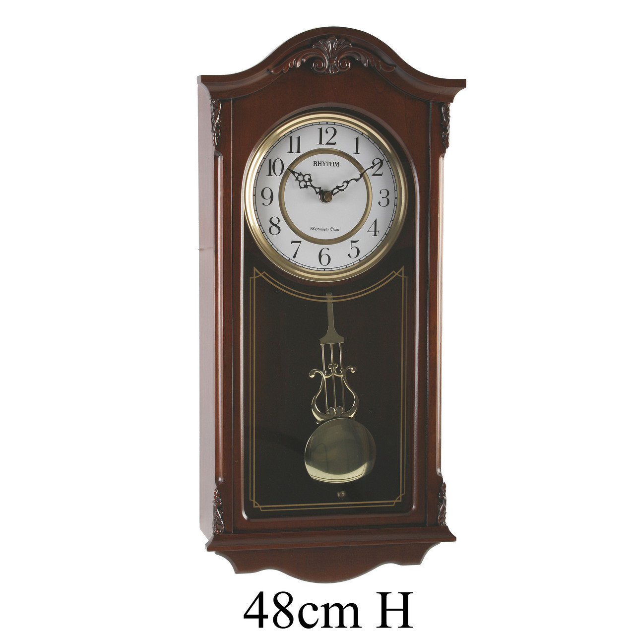 Rhythm Westminster Chime Wooden Arch Clock with Pendulum CMJ502FR06