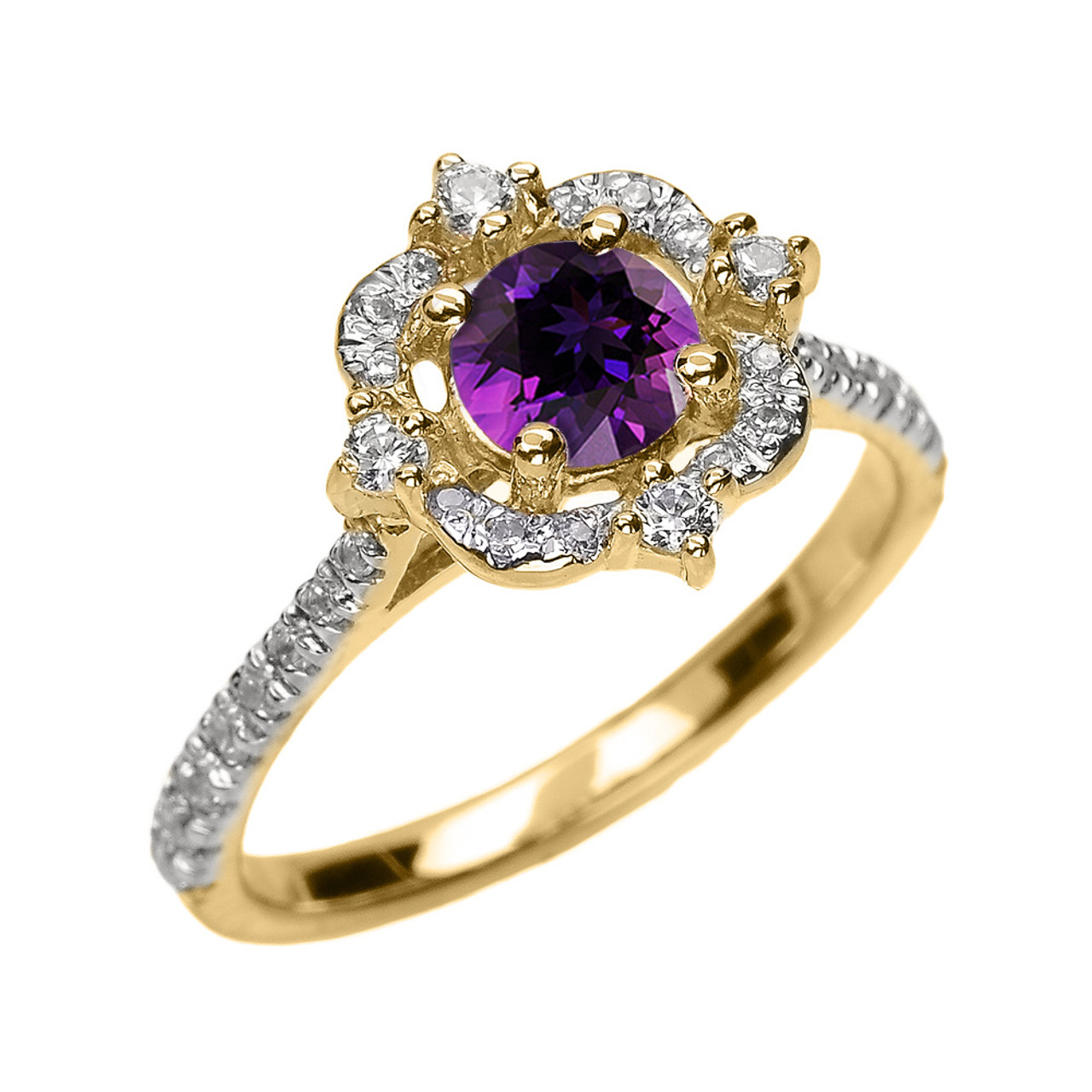 amethyst engagement ring synthetic