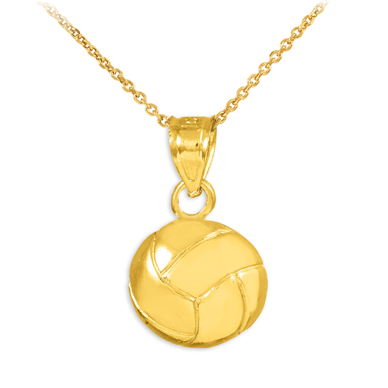 Gold Volleyball Charm Sports Pendant