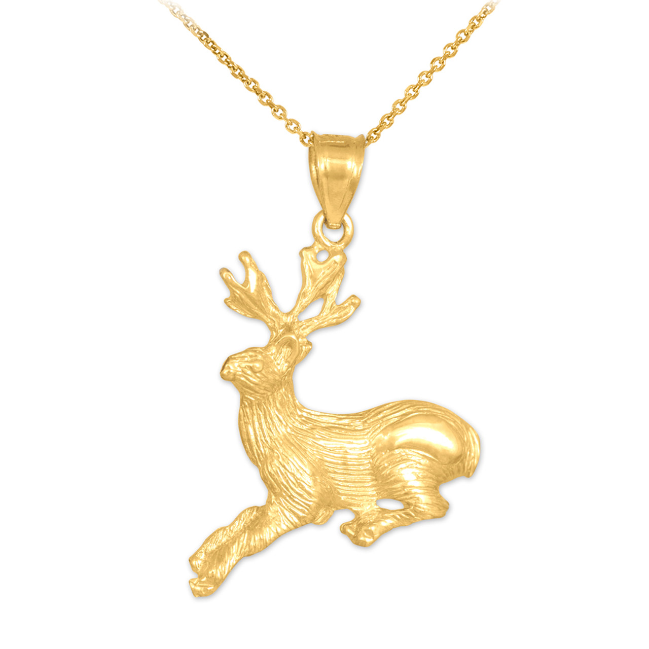 Gold Deer Charm Pendant