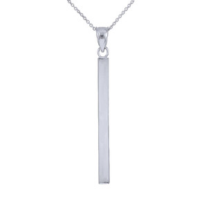 vertical bar necklace silver pendant sterling gold solid jewelry