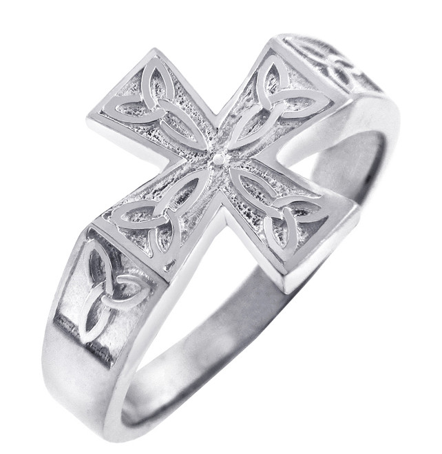 Men's Gold Celtic Cross Trinity Knot Ring | Celtic Rings | Celtic Cross ...