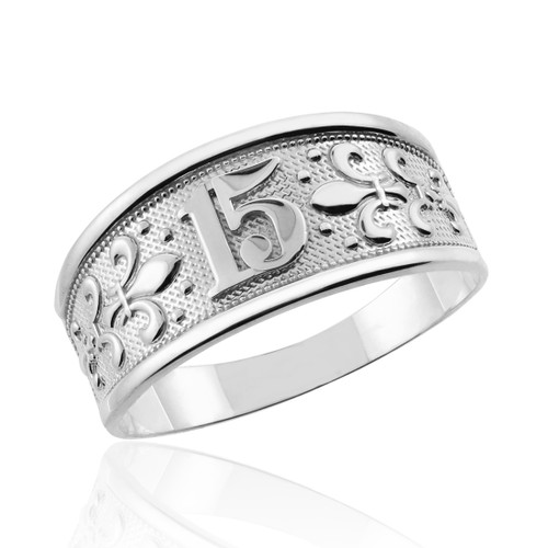 925 Sterling Silver "15 Anos" Quinceanera Ring