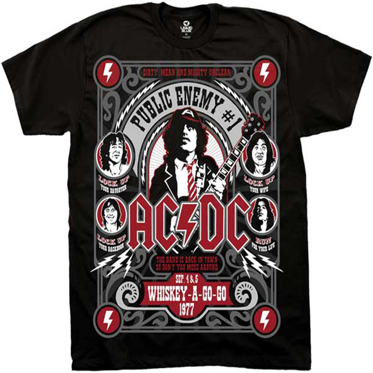 AC/DC Public Enemy #1 Whiskey-A-Go-Go September 1977 Men's ...