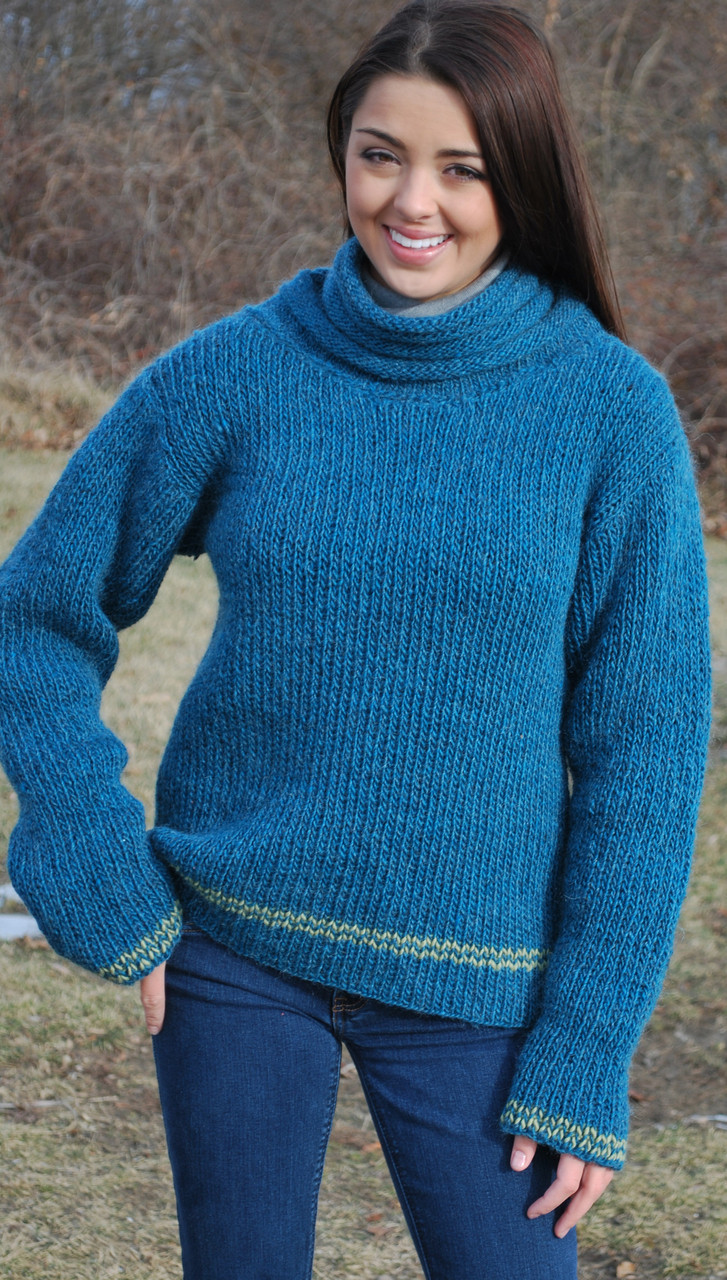 Timberline Cowl Neck Sweater - http://www.knittingboard.com/