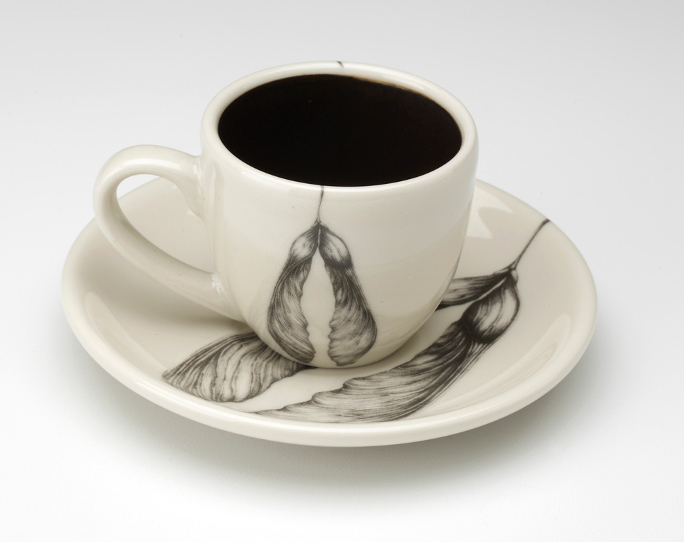 Espresso Cup and Saucer: Maple Seed - Laura Zindel Design