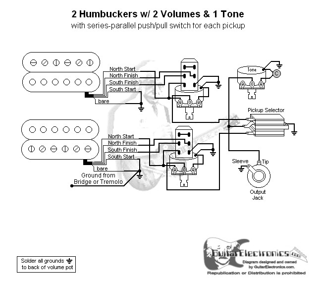 2 Humbuckers/3-Way Toggle Switch/2 Volumes/1 Tone/Series ... super switch wiring diagrams hss 