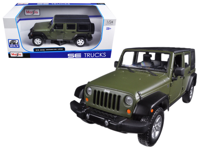 StarSun Depot 2015 Jeep Wrangler Unlimited Green 1/24 Diecast Model Car by Maisto