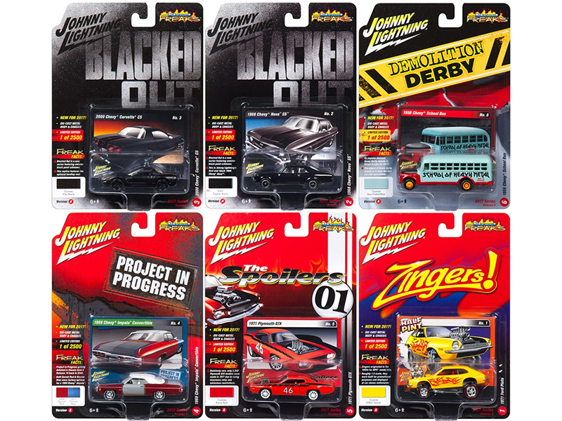 Street Freaks 2017 Release 3A Set of 6 cars 1/64 Diecast Model Cars by Johnny Lightning Street Freaks 2017 Release 3A Set of 6 cars 1/64 Diecast Model Cars by Johnny Lightning