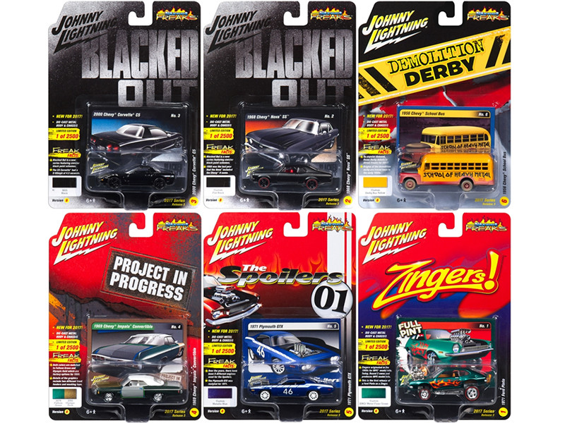 Street Freaks 2017 Release 3B Set of 6 cars 1/64 Diecast Model Cars by Johnny Lightning Street Freaks 2017 Release 3B Set of 6 cars 1/64 Diecast Model Cars by Johnny Lightning