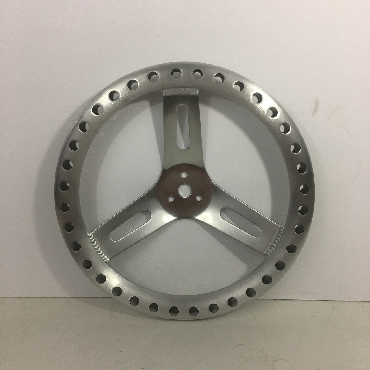 13" aluminum dished 3 bolt racing steering wheel with holes King Off