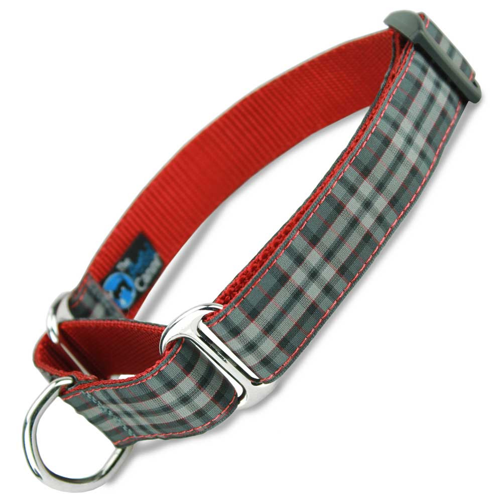 Plaid Martingale Dog Collar, Scottish Tartan, Nylon, Limited Slip Dog