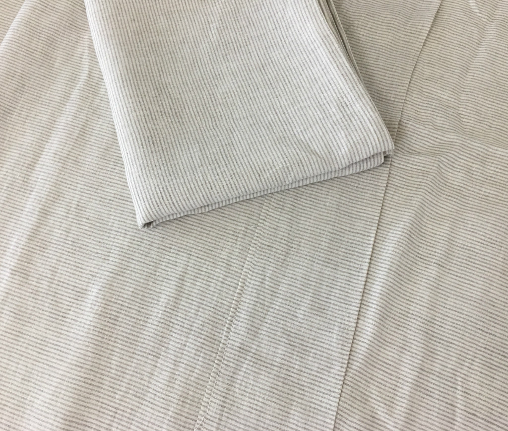Natural Linen Ticking Striped Bed Sheets Set | Handcrafted by Superior ...
