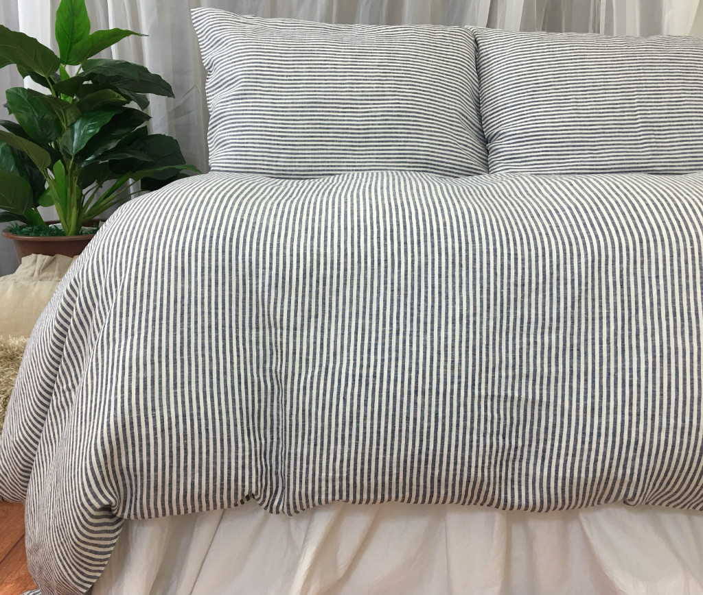 Bengal Stripe Denim Linen Duvet Cover Blue And White Striped Duvet Cover