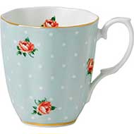 Royal Albert Mint Green Polka Rose Mug