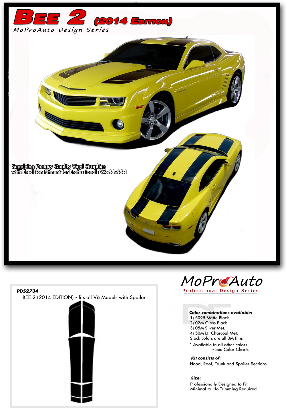 Chevy Camaro BEE 2 2014 EDITION Vinyl Graphics, Stripes and Decals Set