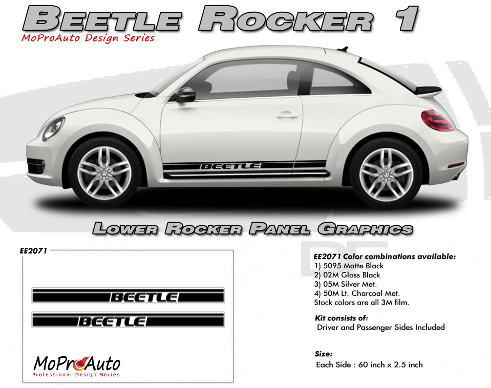 Volkswagen Beetle Rocker Panel - MoProAuto Pro Design Series Vinyl Graphics and Decals Kit
