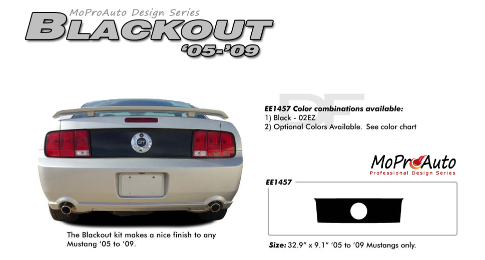 Trunk Blackout Mustang - MoProAuto Pro Design Series Vinyl Graphics and Decals Kit by MoProAuto